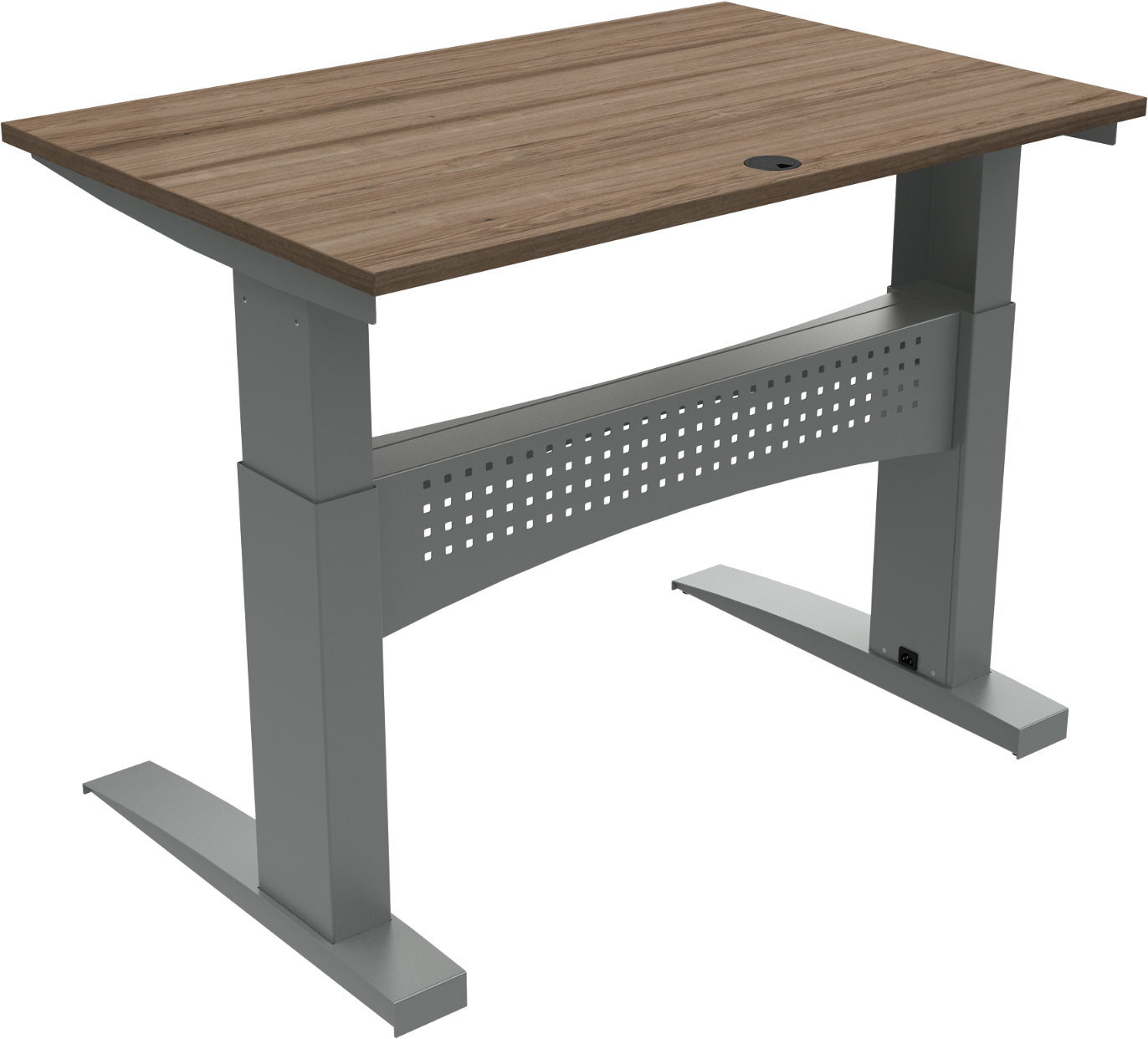 To-bens Hæve-Sænkebord Zennord Flexdesk Valnød Sølv 80x120