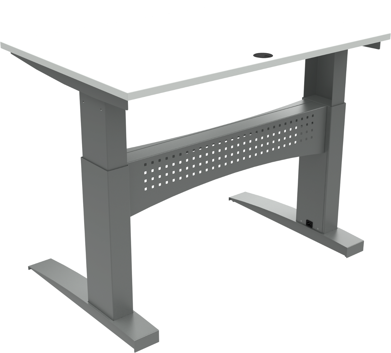 To-bens Hæve-/Sænkebord Zennord Flexdesk 120x80 cm - Hvid Sølv