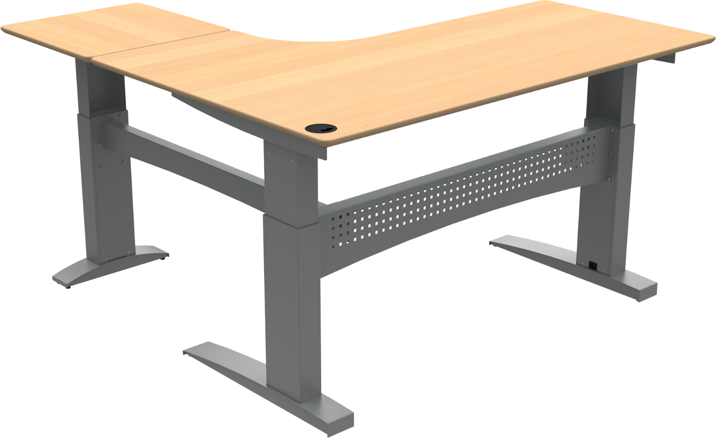 L-formet Hæve- og Sænkebord Zennord Flexdesk 180x180 cm