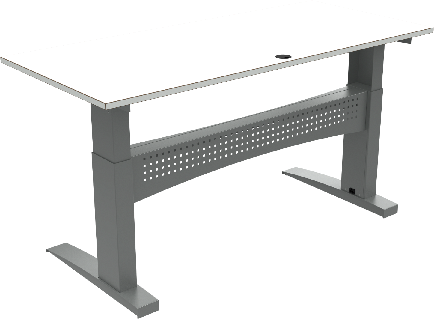 Hæve-Sænkebord Zennord Flexdesk - Justerbart Hvid/Sølv
