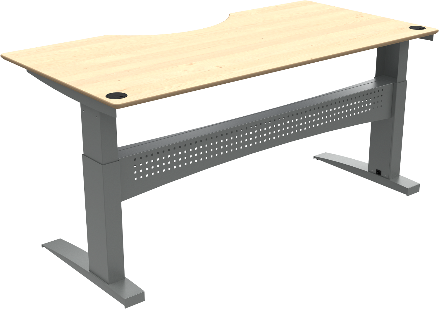 To-bens Hæve-/Sænkebord Zennord Flexdesk i Ahorn Sølv