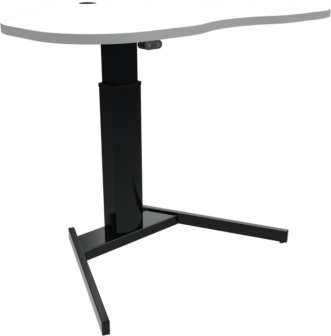 Hjerteformet Hæve-Sænkebord fra Zennord – Hvid/Sort Design
