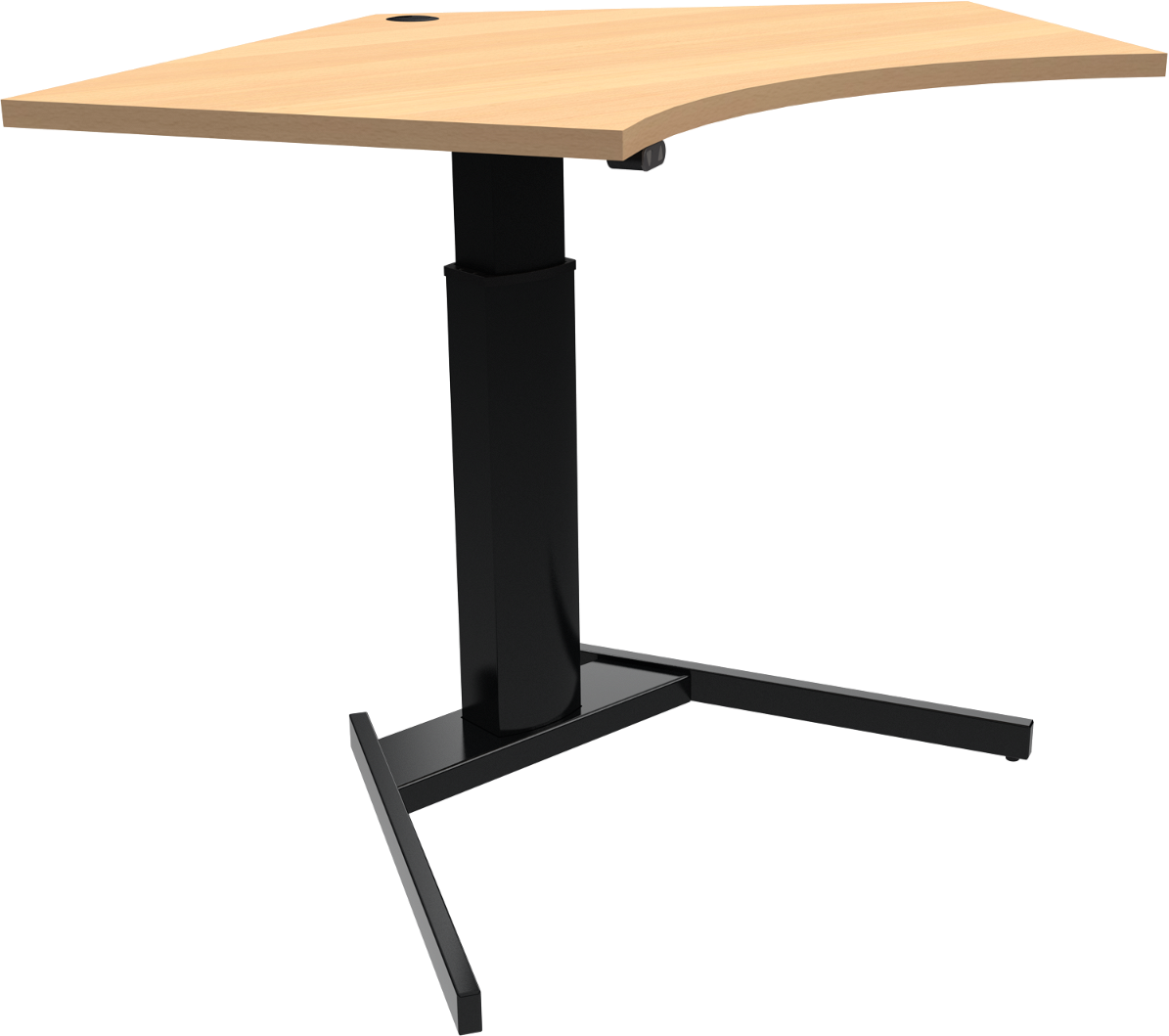 Femkantet Hæve-sænkebord Zennord Optiheight - Natur & Sort