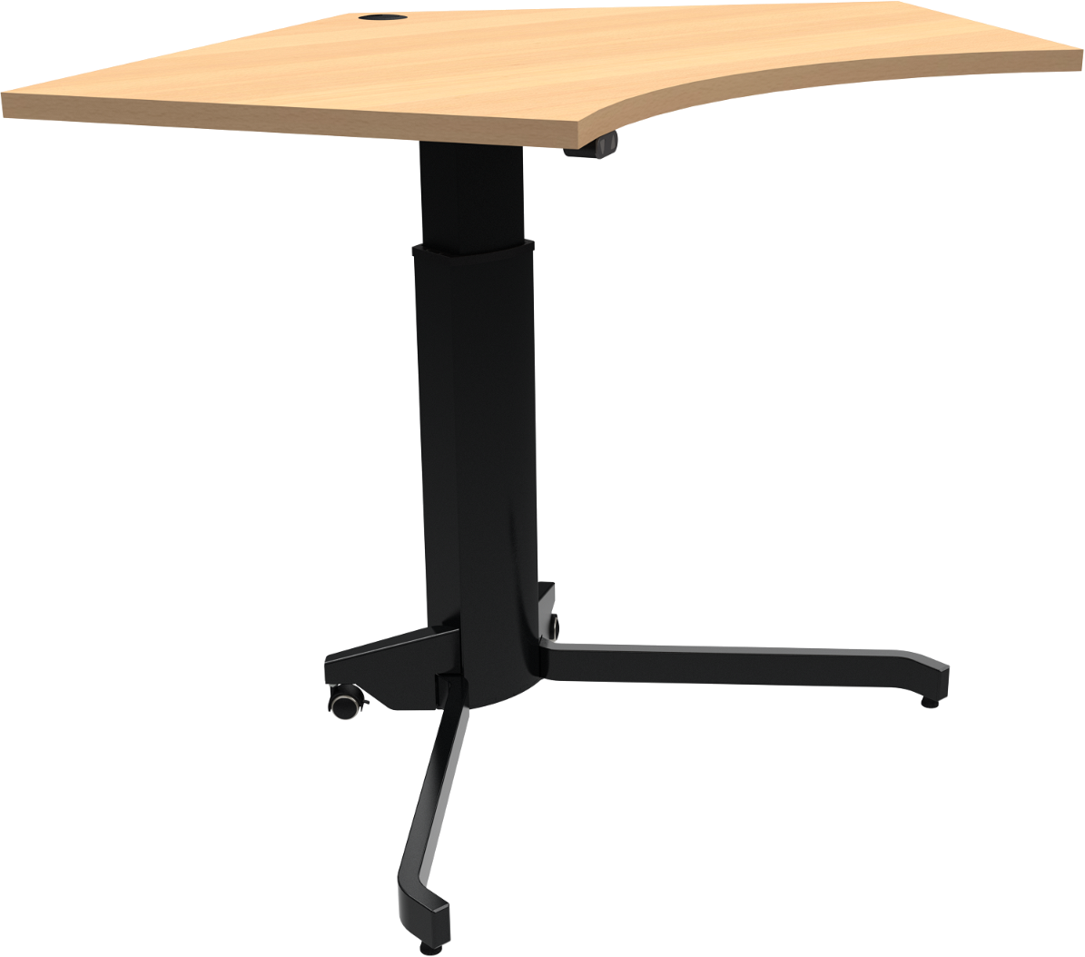 Hæve-sænkebord Zennord Aerotable Femkantet - Natur/Sort 138x92