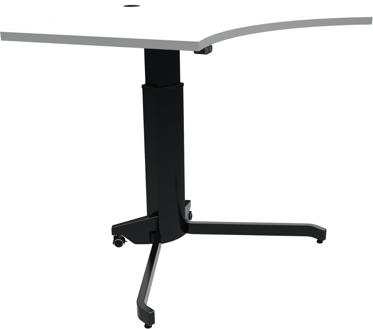 Hæve-/sænkebord Zennord Aerotable med hjul - Hvid/Sort