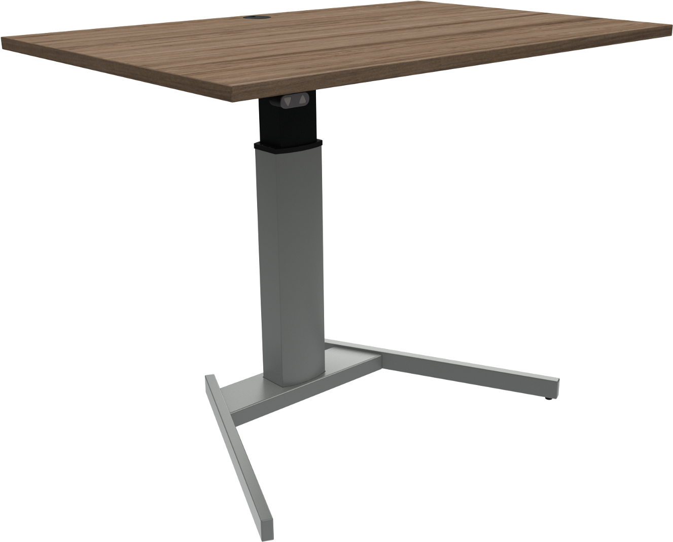 Hæve-sænkebord Zennord Flexiposture - Valnød/Sølv 120x80 cm