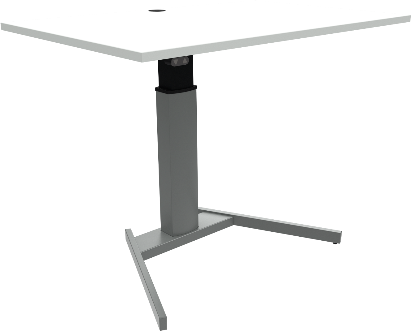 Hæve-sænkebord Zennord Flexiposture Hvid/Sølv 68-120 cm