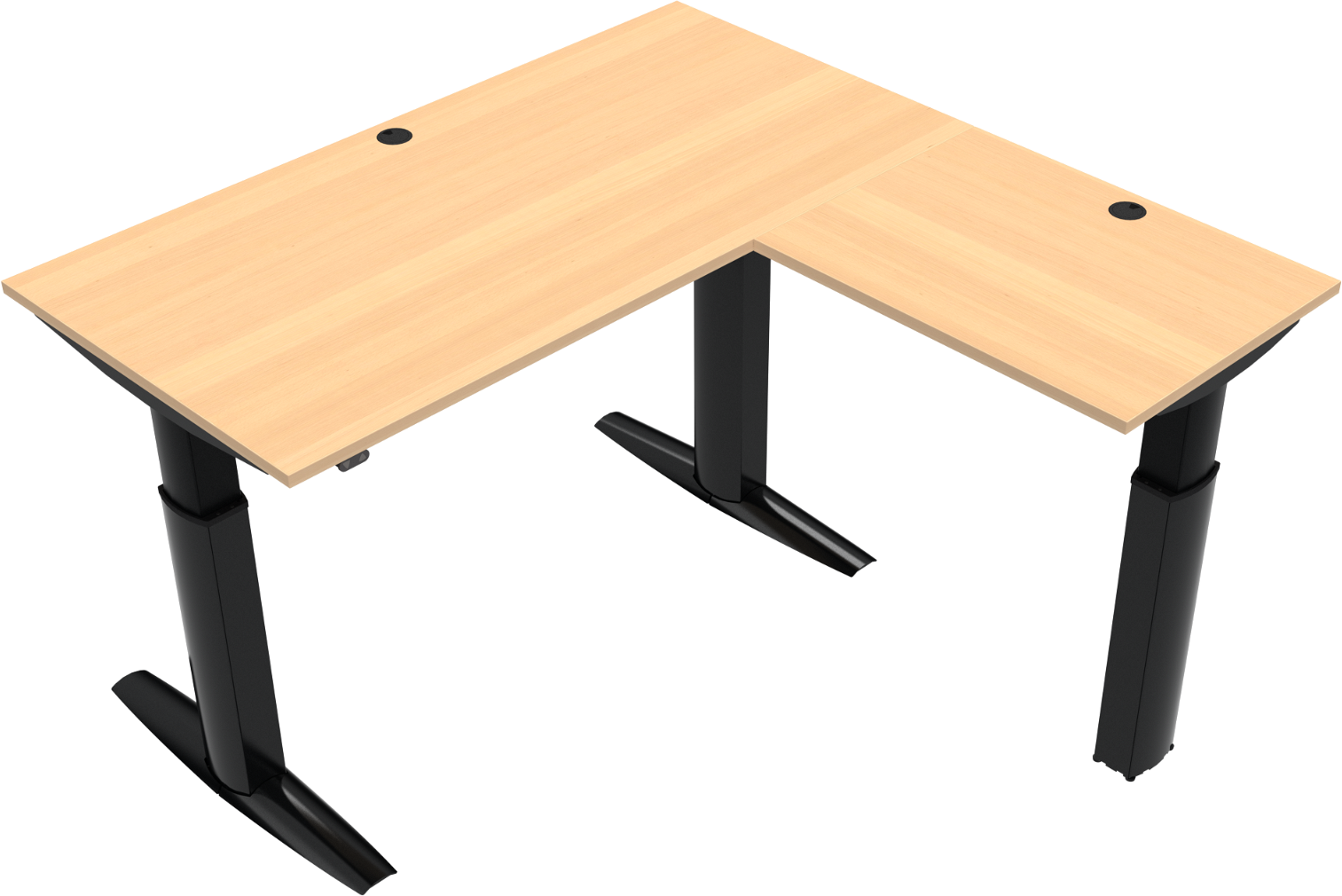 Trebenet Hæve-Sænkebord Zennord 160x160 – Natur/Sort