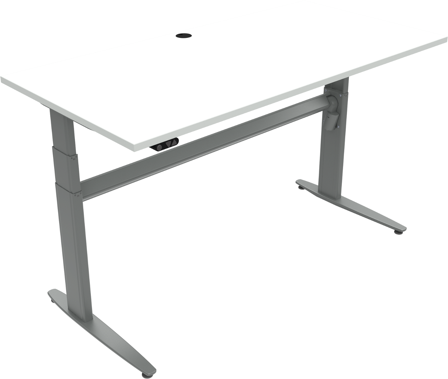 Hæve-sænkebord Zennord Movemate  -bens Skrivebord 160x80   Hvid Sølv Justerbar 68 120
