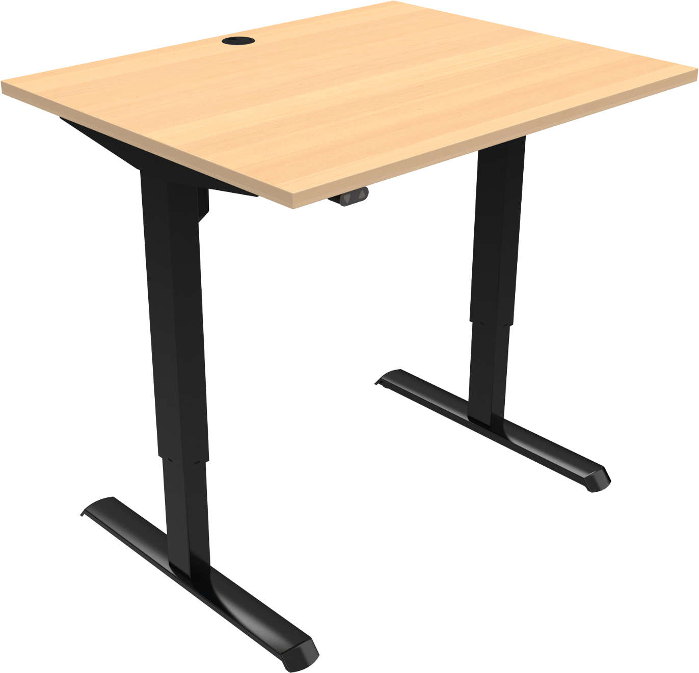 -bens Hæve- Sænkebord Zennord Adaptdesk H68-118   B80   L100   Naturbøg Med Sorte Ben