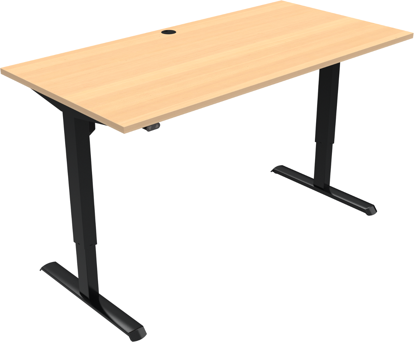 Hæve-sænkebord Zennord Adaptdesk Sit-stand -bens Firkantet Bøg Melamin Natur Med Sort Stel Højdejusterbart 68 118