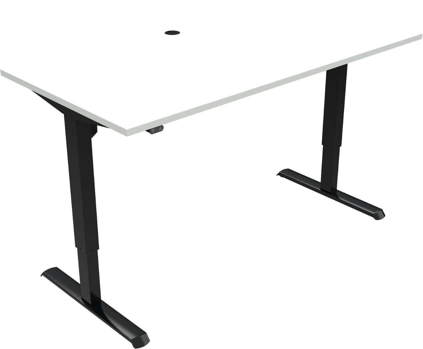 -bens Hæve- Sænkebord Zennord Adaptdesk Firkantet Højdejusterbart Skrivebord H118   B80   L160   Hvid Sort Mfc