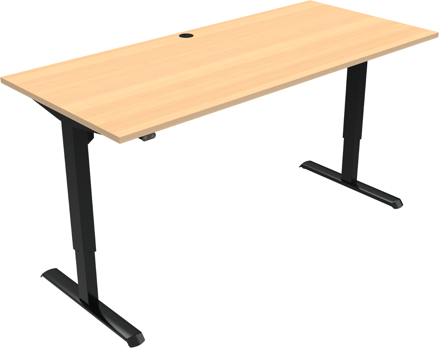 -bens Hæve- Sænkebord Skrivebord Zennord Adaptdesk   Bøg Natur   Sort Stel  Højde 68 118