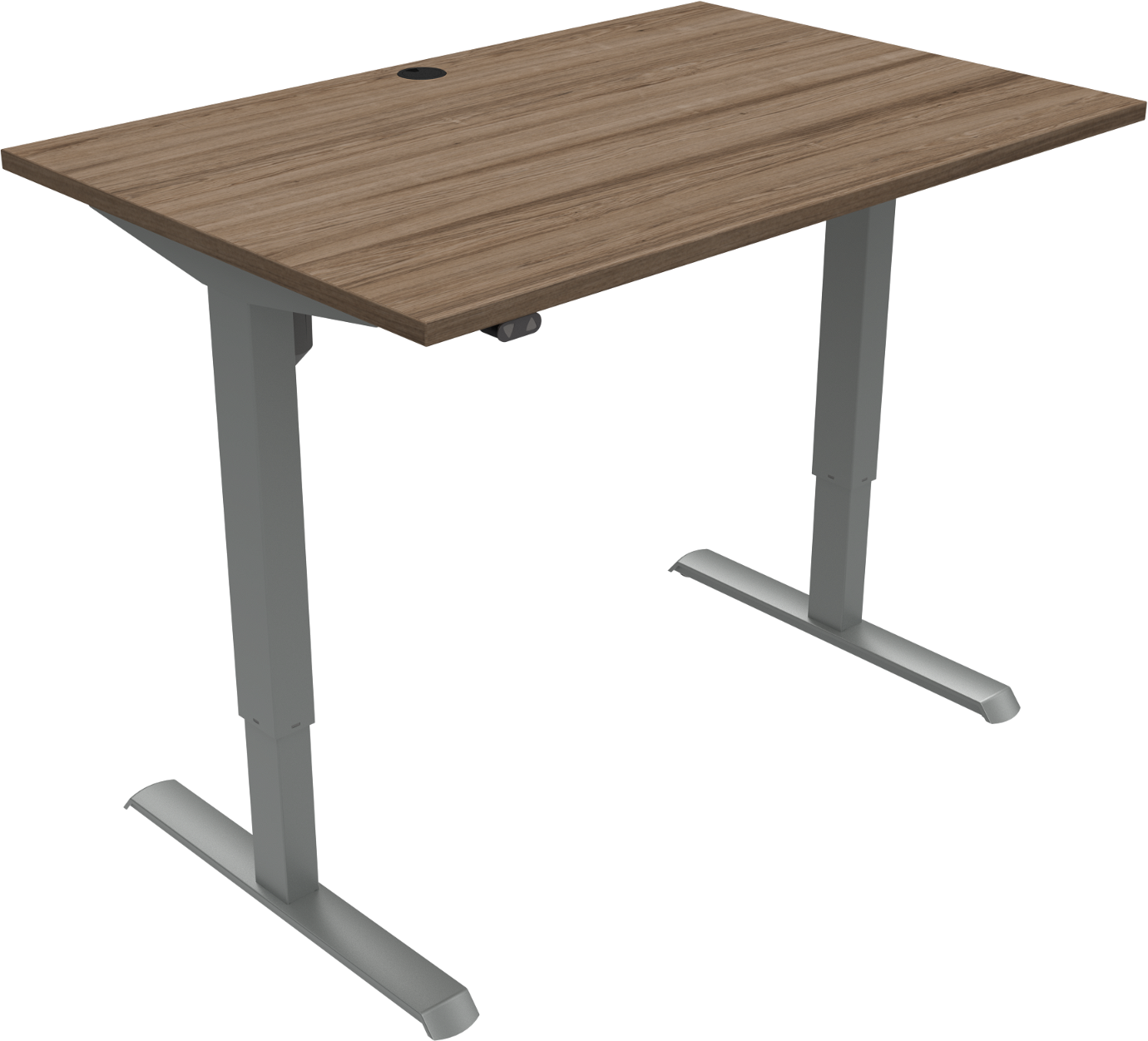 -bens Hæve-sænkebord Zennord Adaptdesk 120x80   Mørk Valnød Sølv Justerbar Højde 68-118   Sit-stand Bord