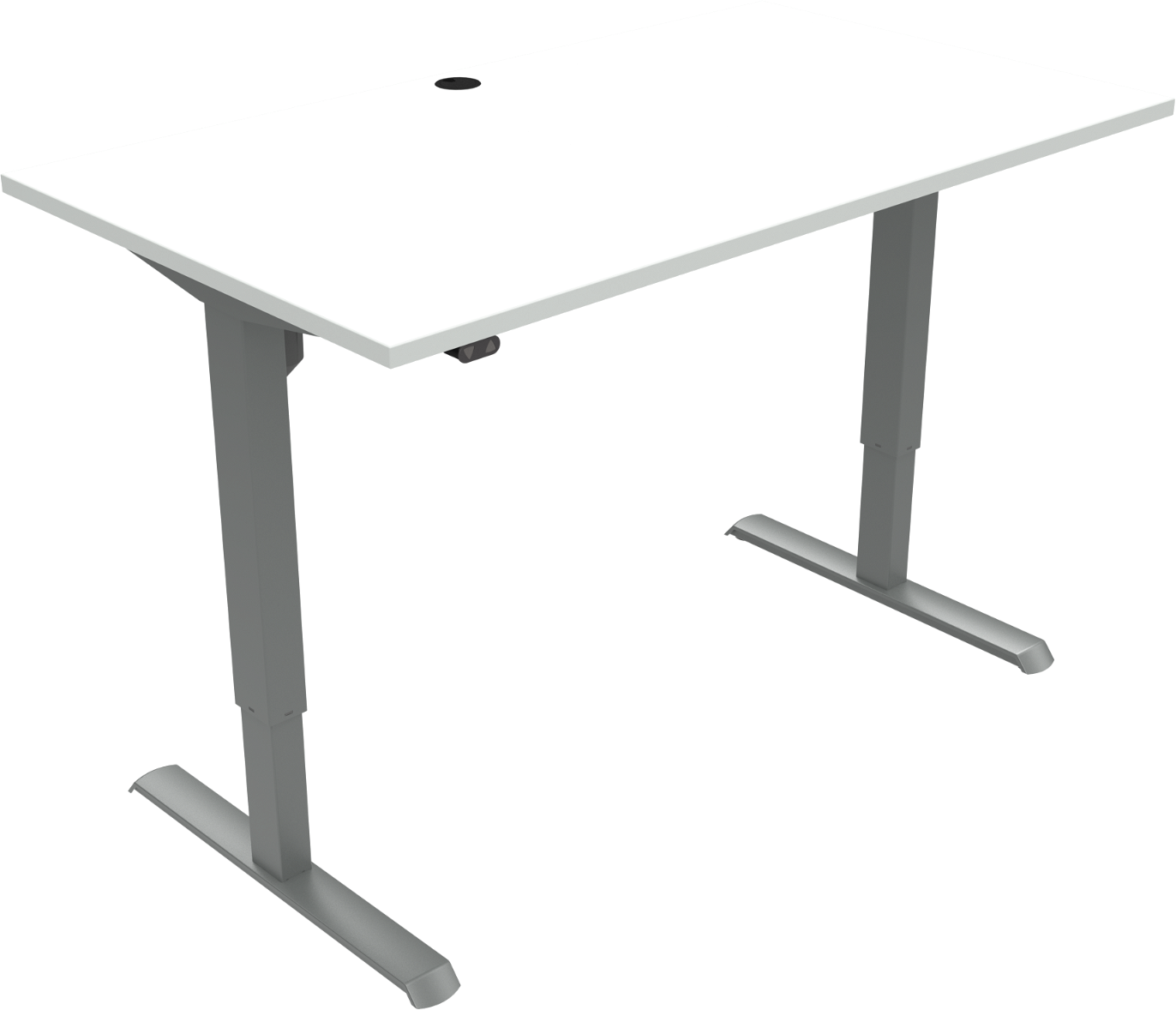 -bens Hæve- Sænkebord Zennord Adaptdesk Firkantet Skrivebord Hvid Sølv 140x80
