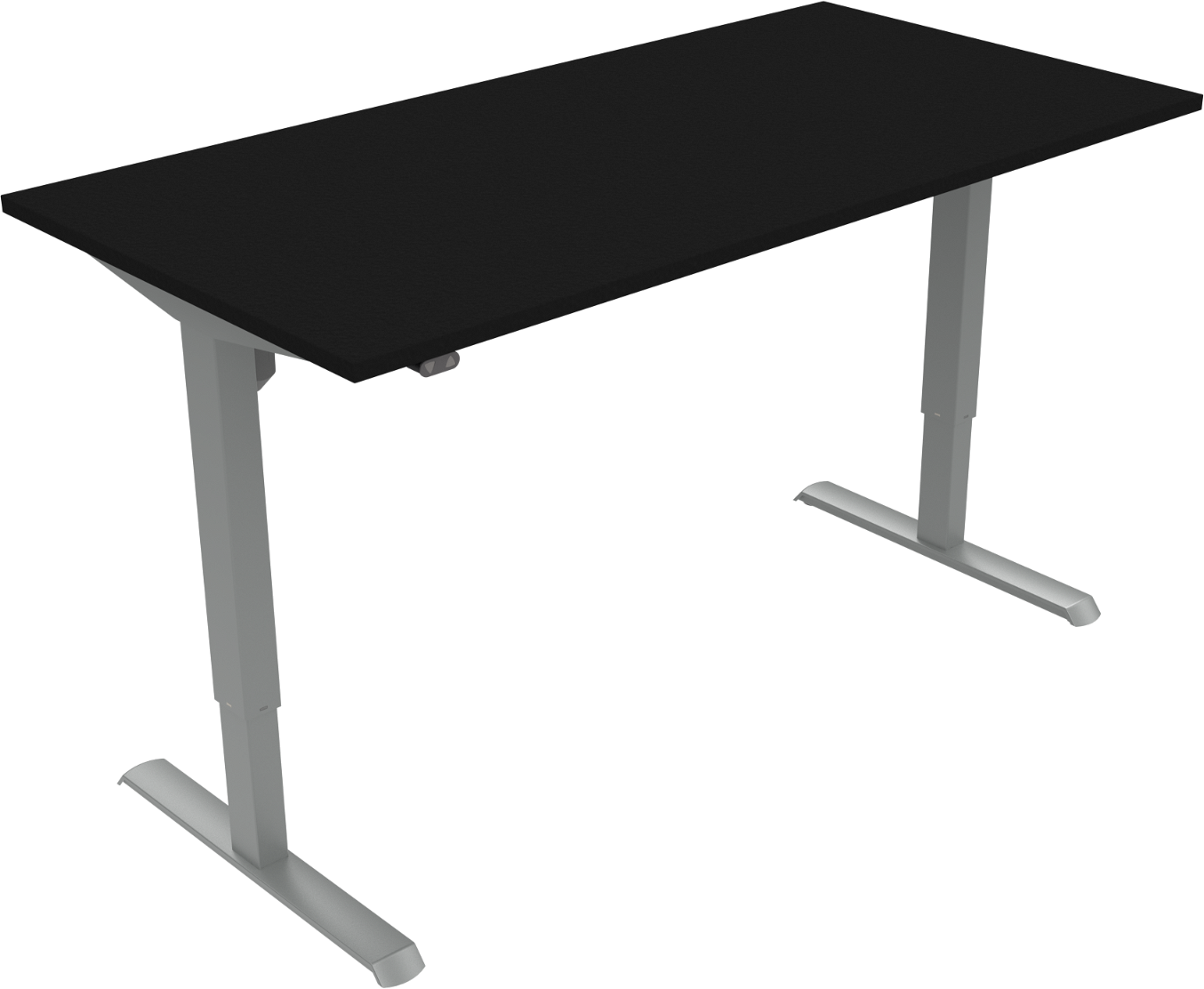 Firkantet  -bens Hæve- Sænkebord 160x80   Zennord Adaptdesk Sort Sølv