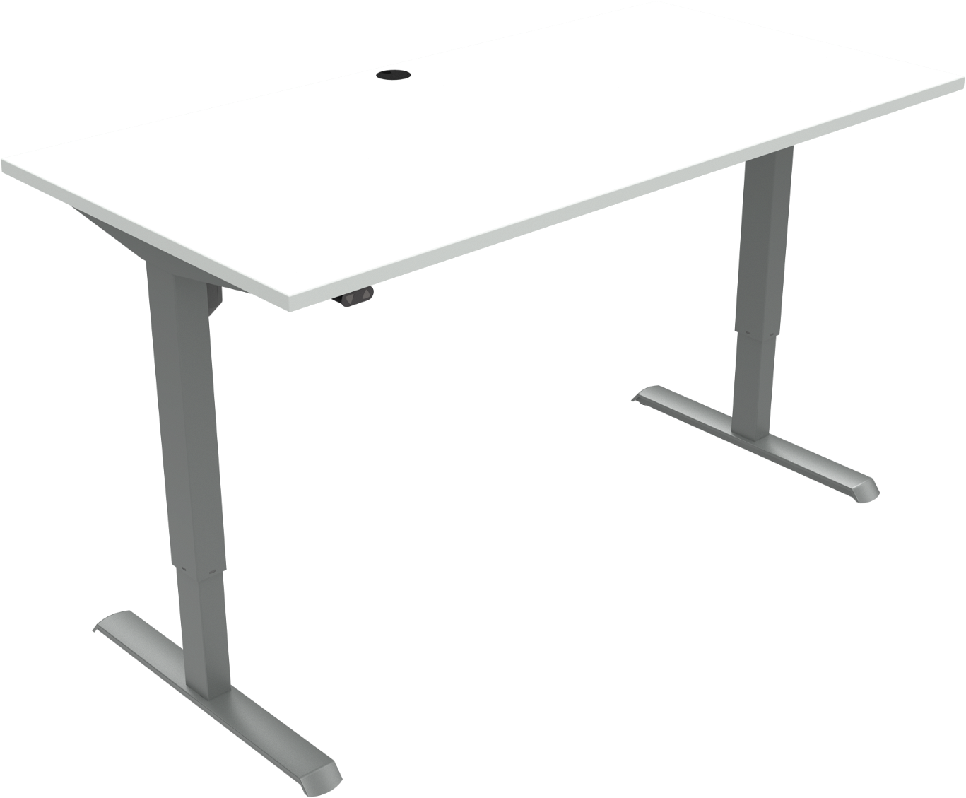 Hæve- Sænkebord Zennord Adaptdesk Højdejusterbart 68-118   160x80   Hvid Sølv