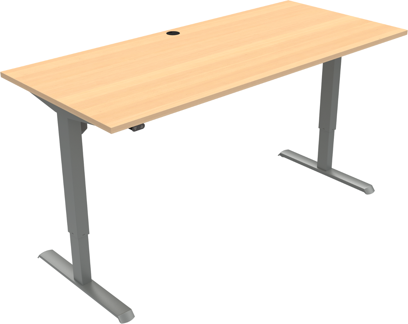 -bens Hæve- Sænkebord Skrivebord Zennord Adaptdesk Natur Sølv 180x80   Højde 68-118