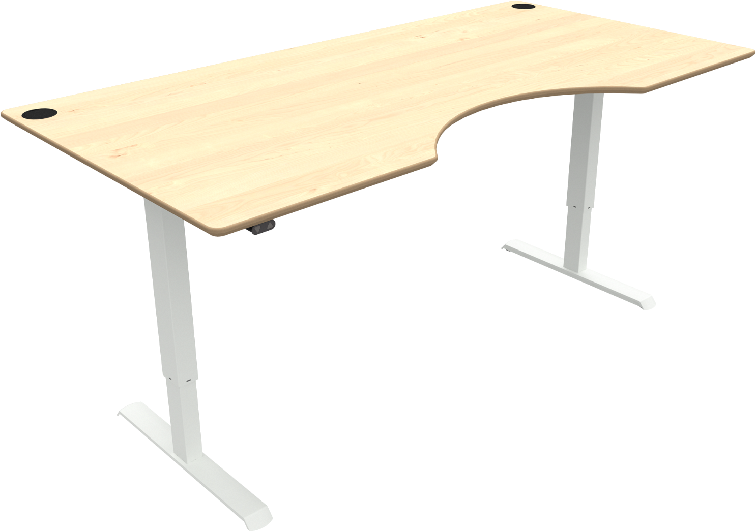 To-bens Hæve-/Sænkebord Zennord Adaptdesk - Ahorn, Hvid