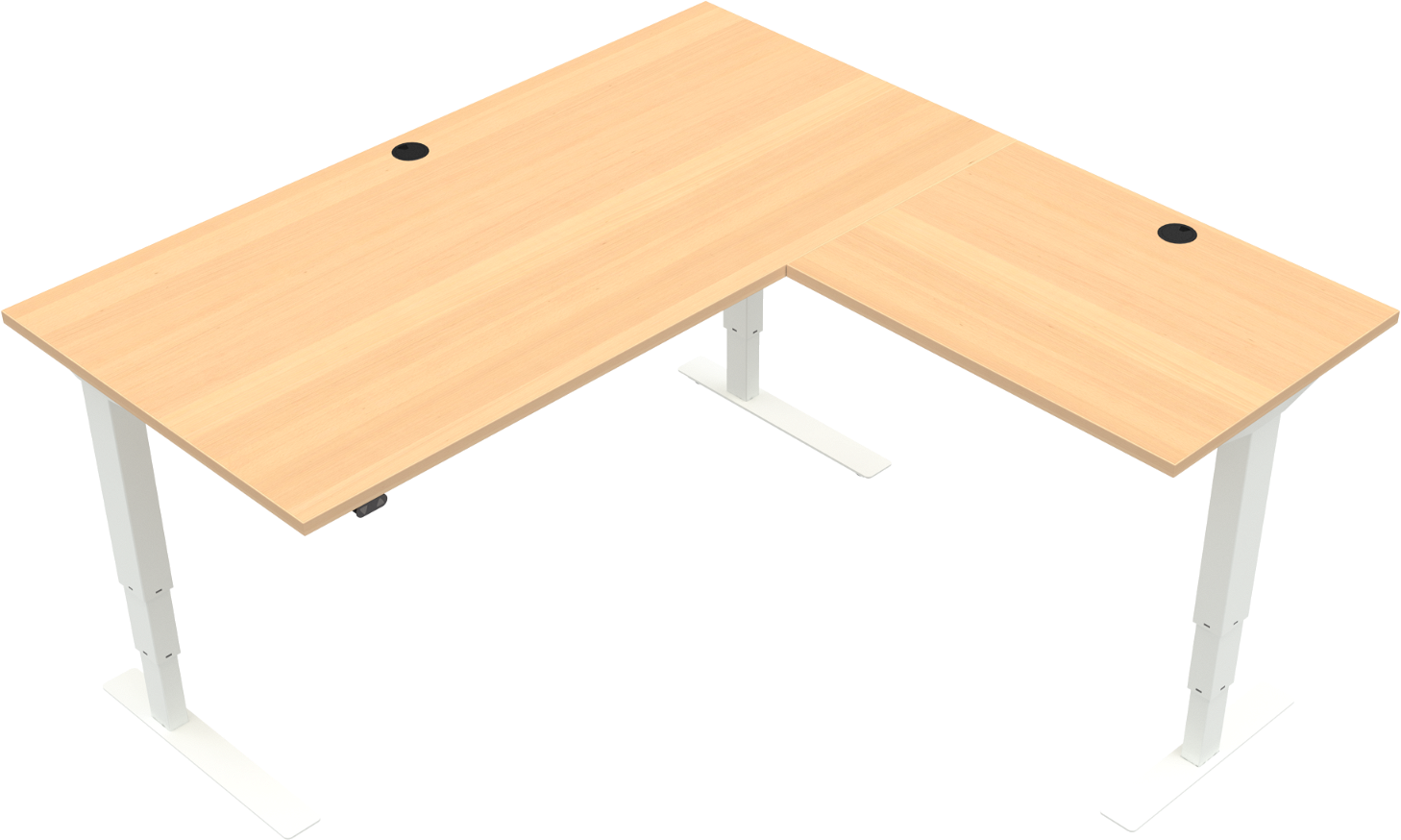 Trebenet Hæve-/Sænkebord Zennord i Bøg Melamin 160x160 cm