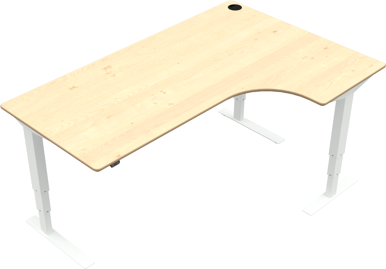 Hæve-Sænkebord Zennord VersaStand L-form Hvid 120x180 cm