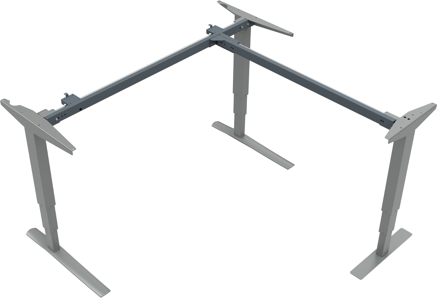Hæve-sænkebordstel Zennord Rise Rest 65-125 Sølv -søjlet Metal Bordramme