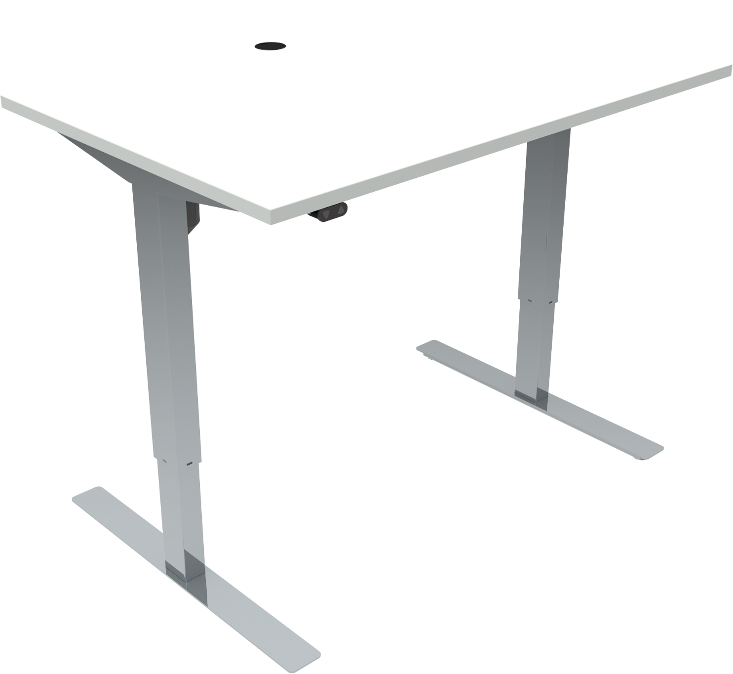To-bens Hæve-Sænkebord Zennord Updown - Hvid Krom 118 cm
