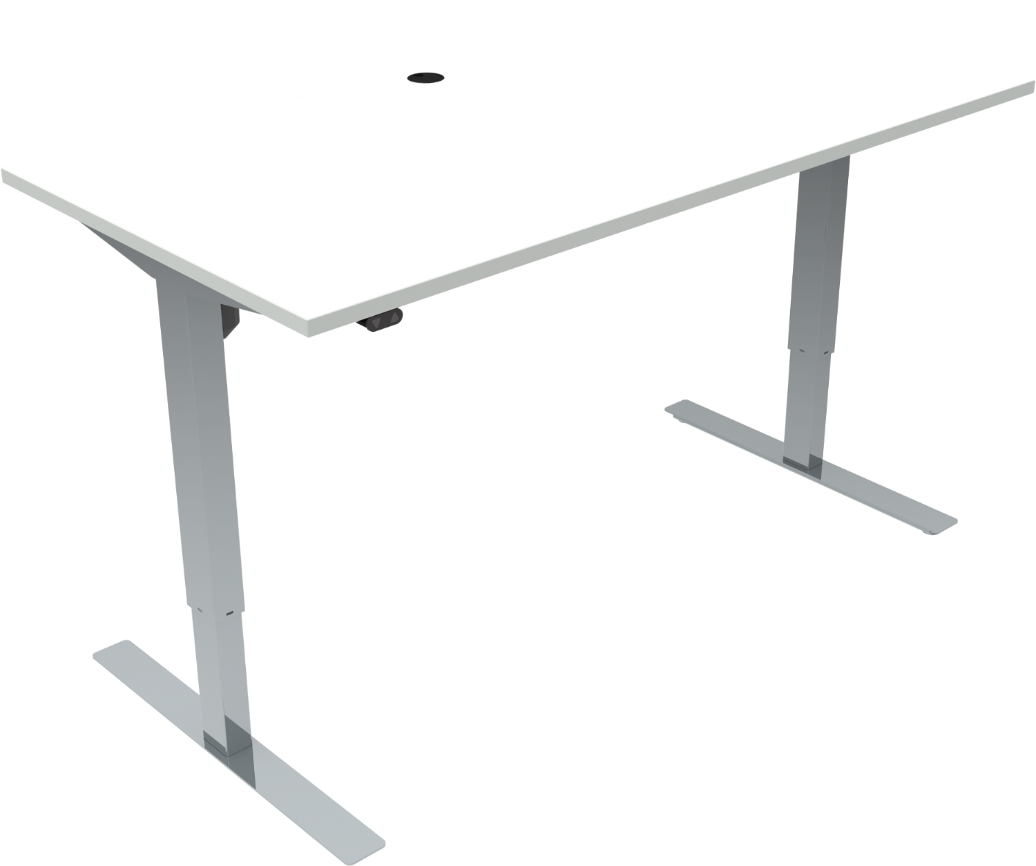 -bens Hæve- Sænkebord Zennord Updown Hvid Melamin Krom 160x80   H68-118