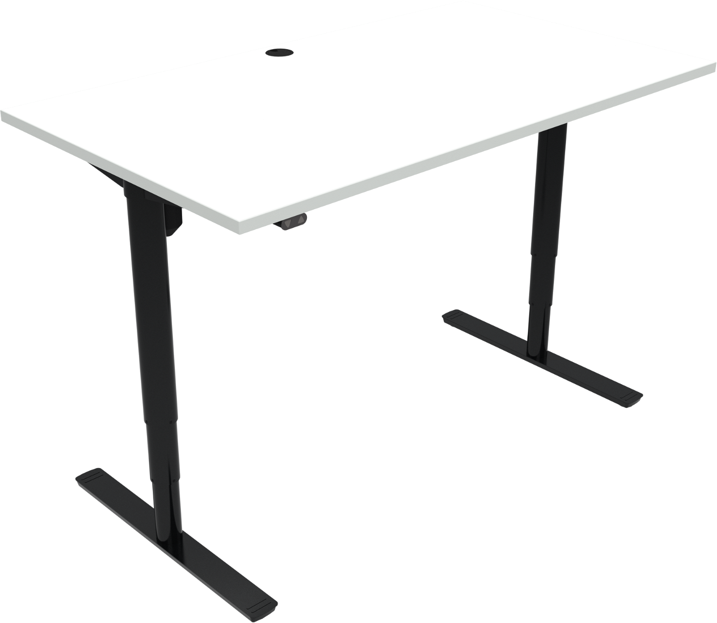 Ergonomisk Hæve-Sænkebord fra Zennord – Hvid/Sort 140x80 cm