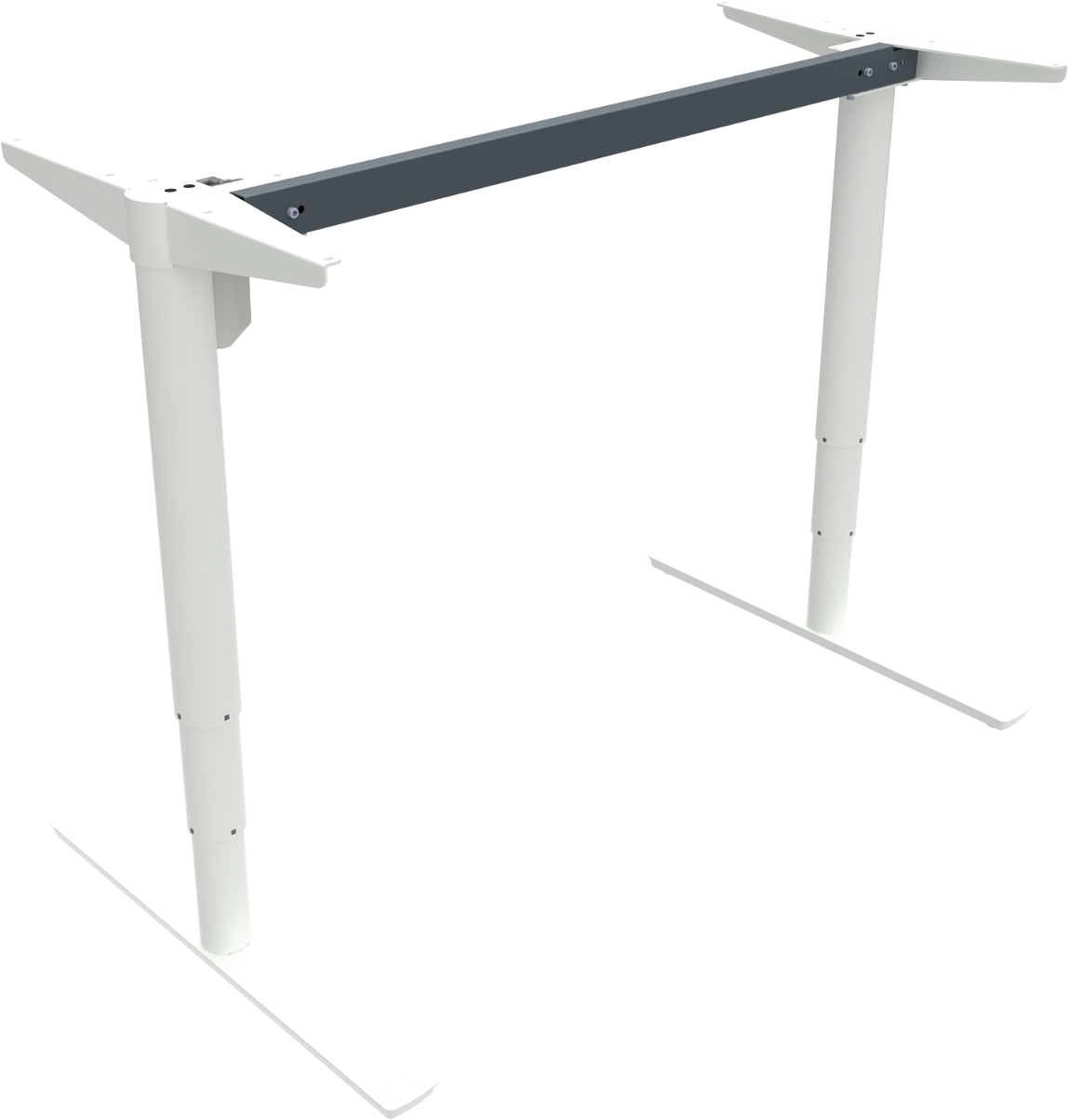 Hæve- Sænkestel Zennord Comfortzone Hvidt Metal 65-125 Justerbar Ergonomisk Bordstel