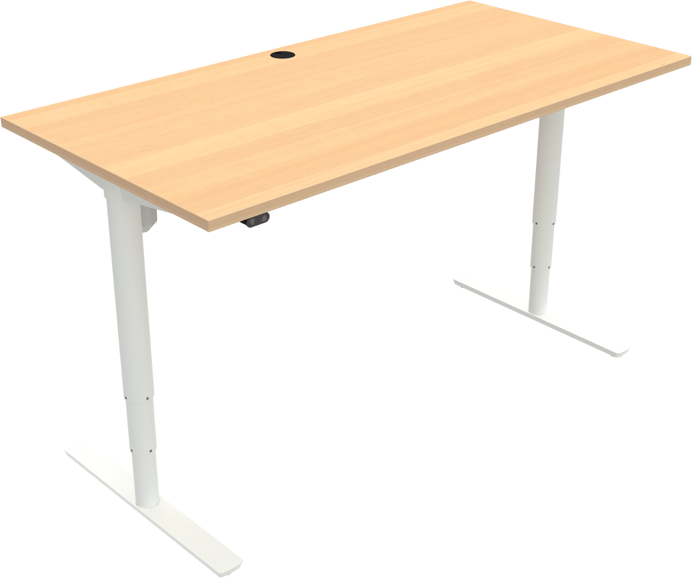 Hæve-sænkebord Zennord Comfortzone 80x160 cm - Hvid/Naturbøg