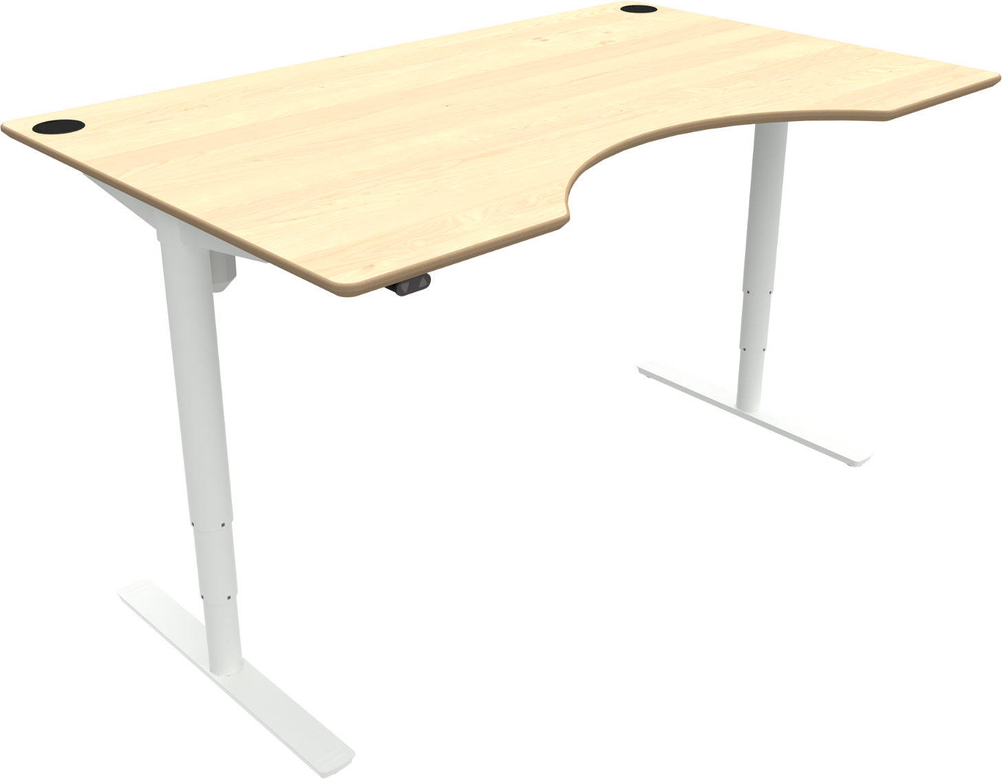 Ergonomisk Hæve-Sænkebord Zennord i Ahorn – Hvid 160x100 cm