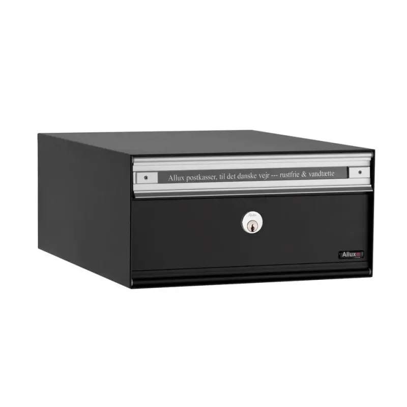 Allux Pc1 Uden Lås   Modul Sort   Stållåge Systempostkasse F47805-2s