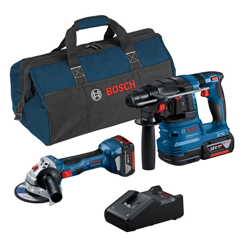 Bosch Akkusæt 18v Gws Gbh 2x4ah Gal 18v-40 0615a50037