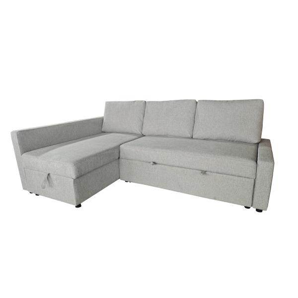Homeville Calgary Venstrevendt Stof Lysegrå 227x155x92cm