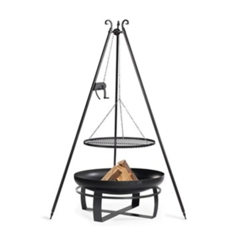 Cook King   Vikingâ  80   Havebålfad Med 180   Trefod  Hejs   Grillrist