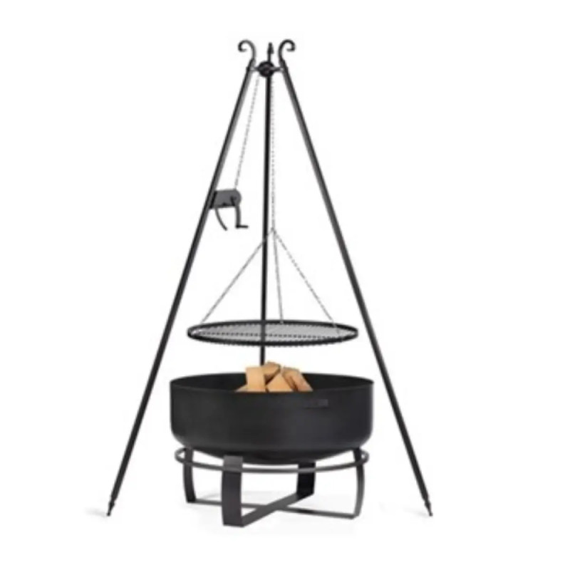 Cook King   Vikingâ     80   Havebålfad Med 180   Trefod  Grillrist   Hejs