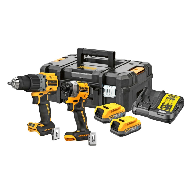 Dewalt 18v   Kombisæt Med Slagskruetrækker  Slagboremaskine    Powerstack Batterier   Dck2050e2t-