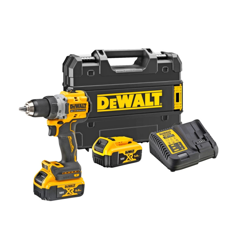 Dewalt 18v   Kulløs Boremaskine Inkl      5ah Batterier Tstak   Dcd800p2t-