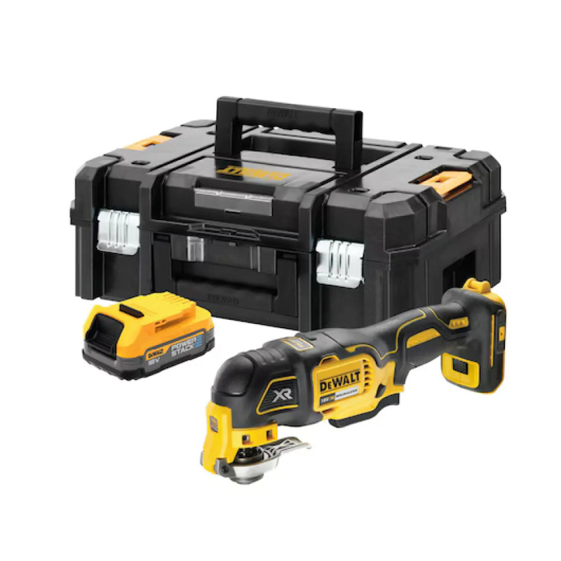 Dewalt 18v   Kulløs  -gear Multicutter Inkl  Powerstack Batteri   Dcs356e1t-