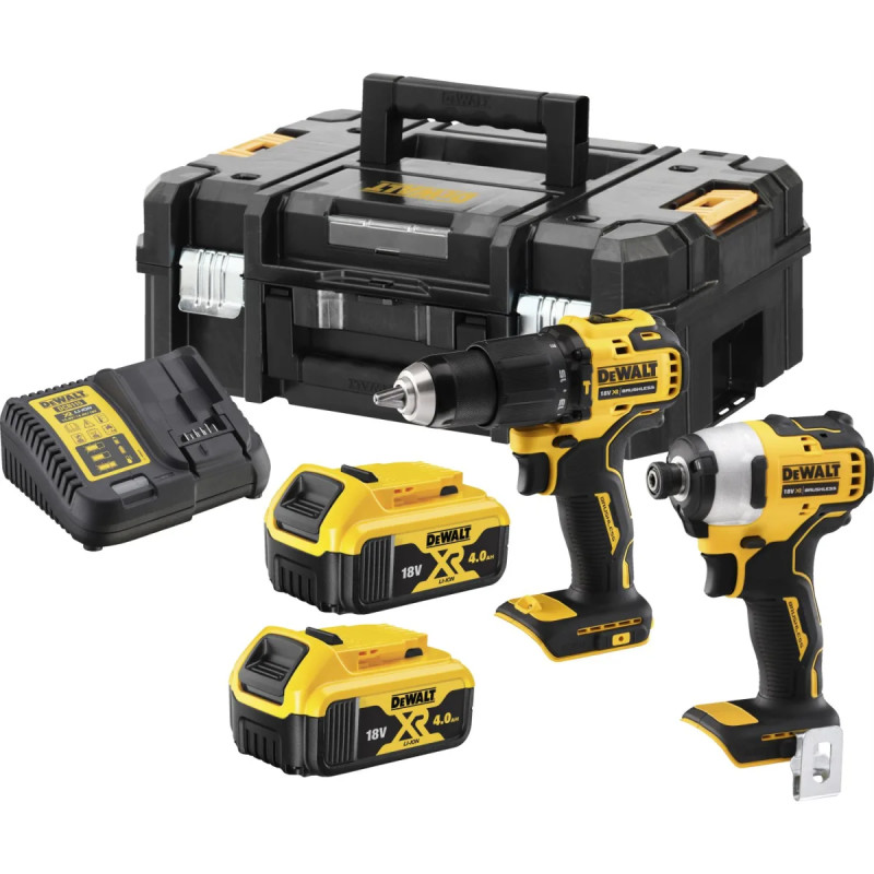Dewalt 18v   Sæt Med Kulløs Kompakt Slagboremaskine   Slagskruetrækker   Dck2062m2t-