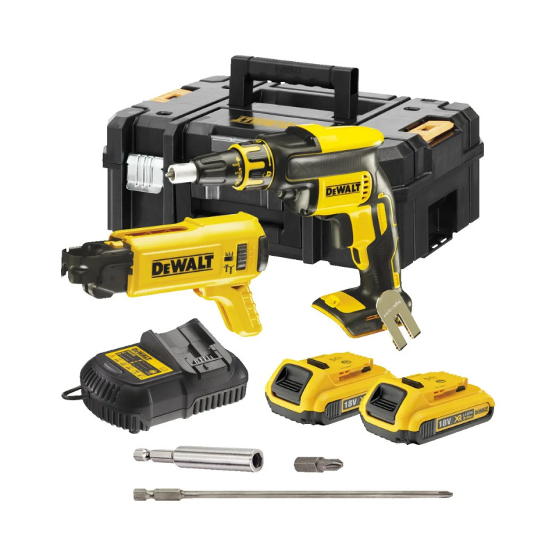 Dewalt 18v   Kulløs Gipsskruemaskine Inkl        0ah Batterier   Dcf620d2k-