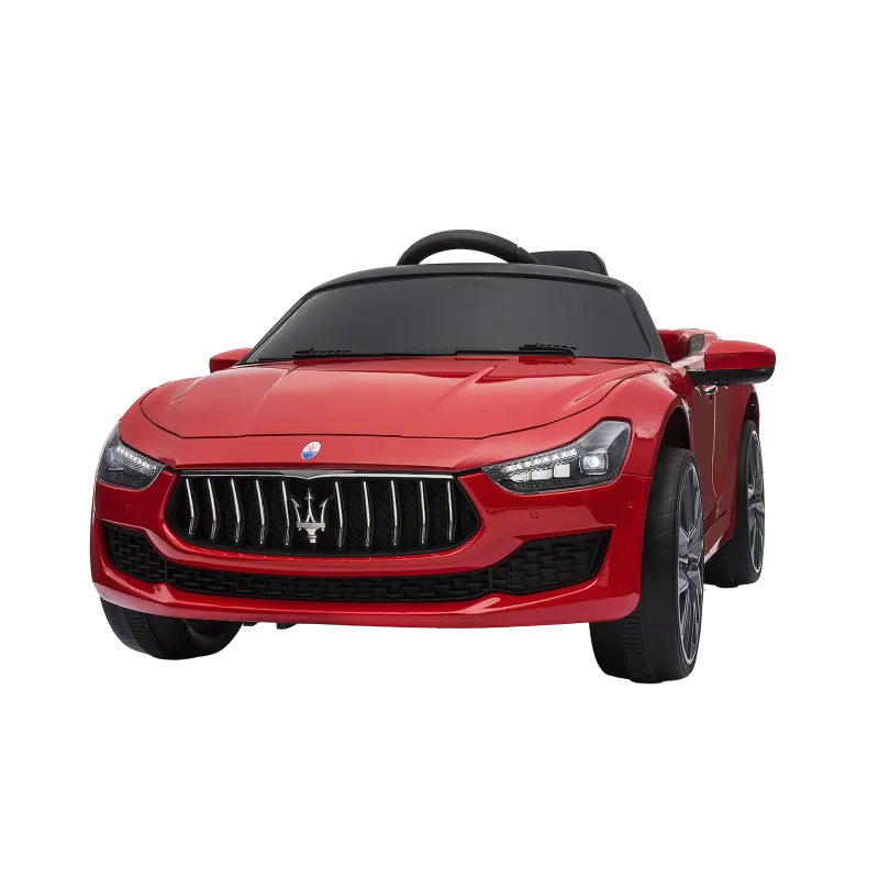 Elbil Maserati Ghibli  12v Med Gummihjul   Lædersæde  Nordic Play Speed Rød 805-755