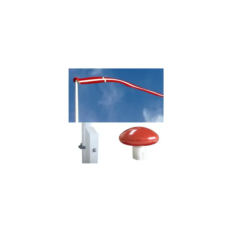 Glasfiberflagstang    Hvidmalet Egestøtte   Beslag 12 Meter