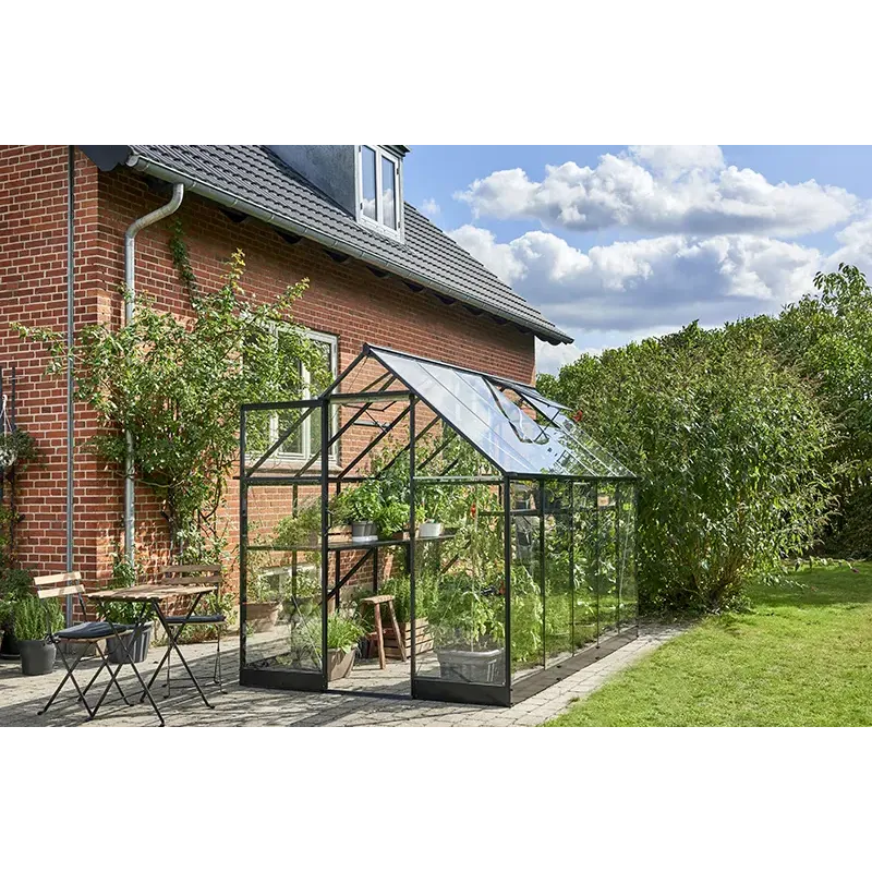 Halls Qube 610        Sort        Hærdet Glas Drivhus