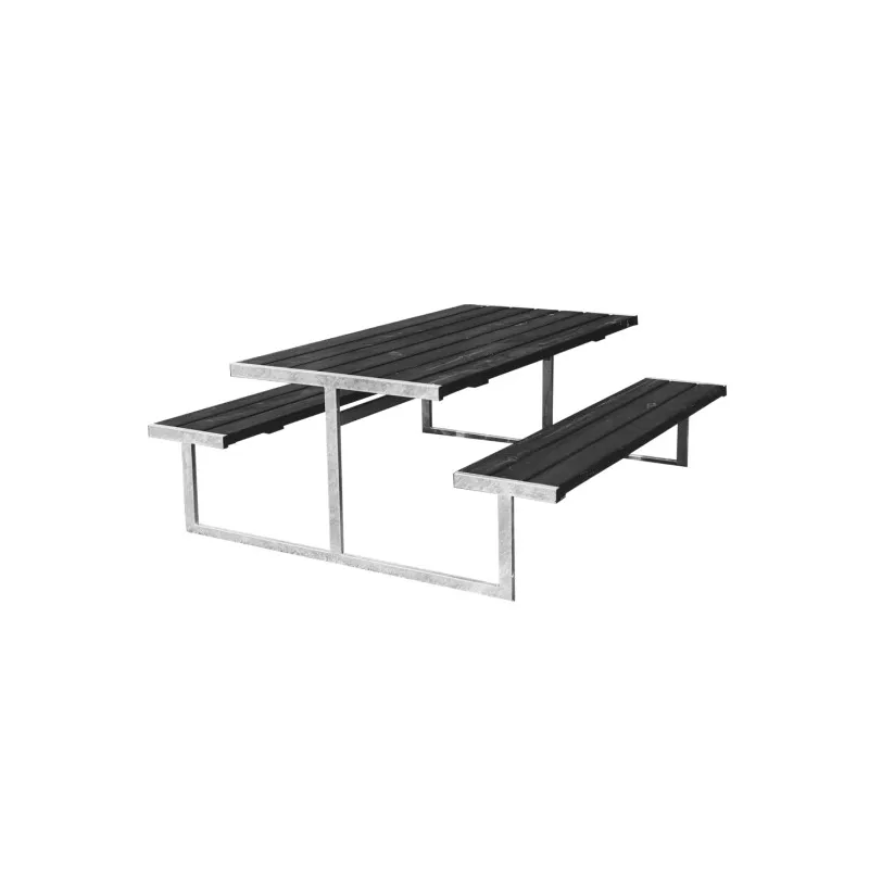 Hortus Bord- Bænksæt Quot Loke Quot Sort Grundmalet Galvaniseret Stel Uden Ryg : 180 : 185 801-083