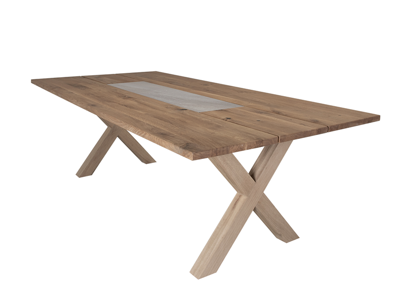 FSC-egetræ Plankebordsplade med Keramikindlæg - 240 cm