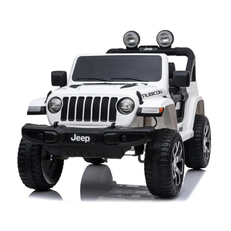 Jeep Wrangler Rubicon Hvid Med 4x12v Motor Elbil 6950241
