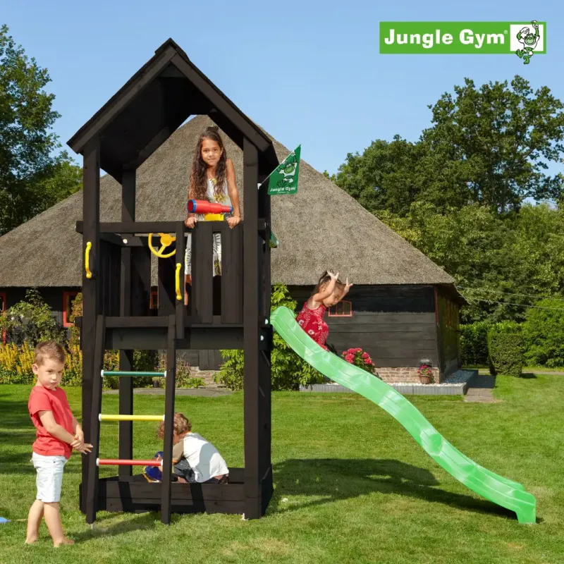 Jungle Gym Club Legetårn Komplet - Ekskl. Rutschebane, Sort