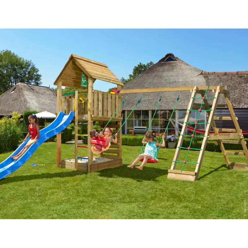 Komplet Jungle Gym Legetårn med Rutsjebane og Sand